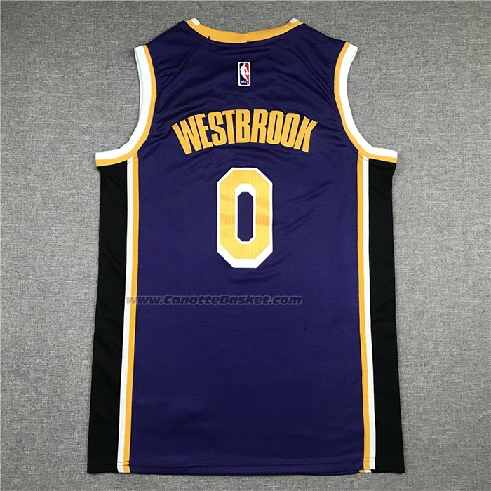Maglia Los Angeles Lakers Russell Westbrook NO 0 Statement 2021-22 Violaa